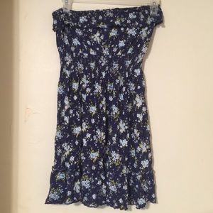 Strapless Floral Dress